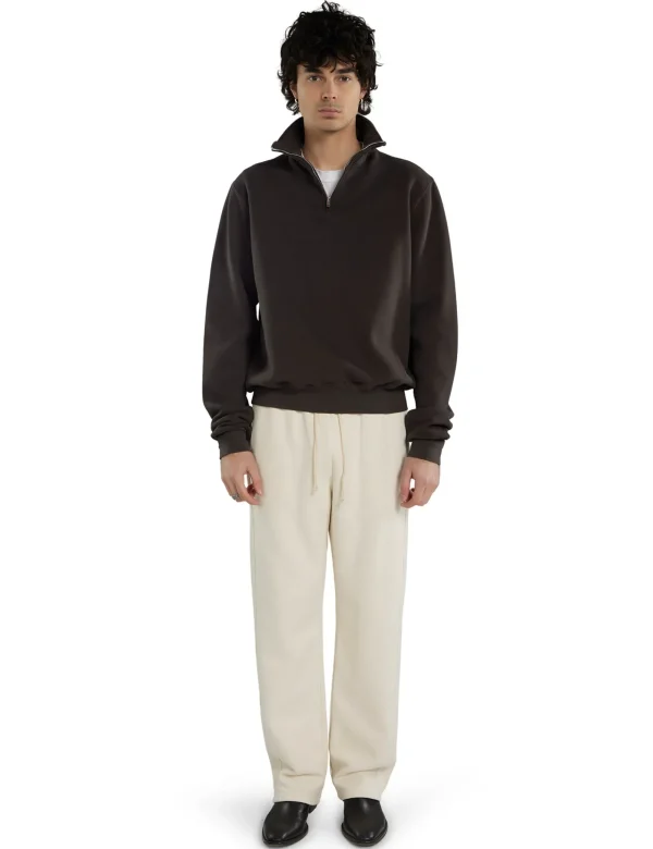 Discount LES TIEN Heavyweight Banded Yacht Half Zip Vintage Black