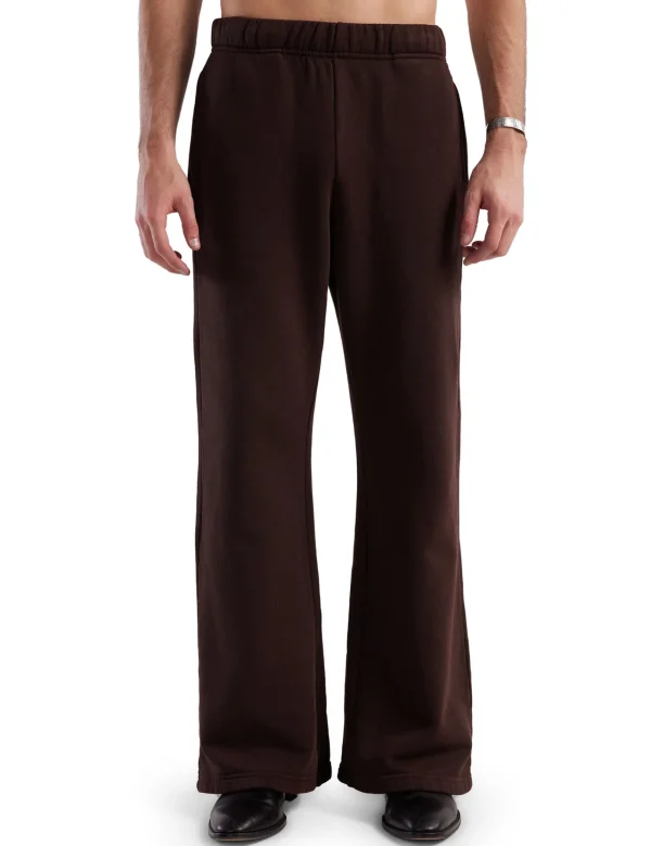 Sale LES TIEN Heavyweight Bell Bottom Washed Brown Fig
