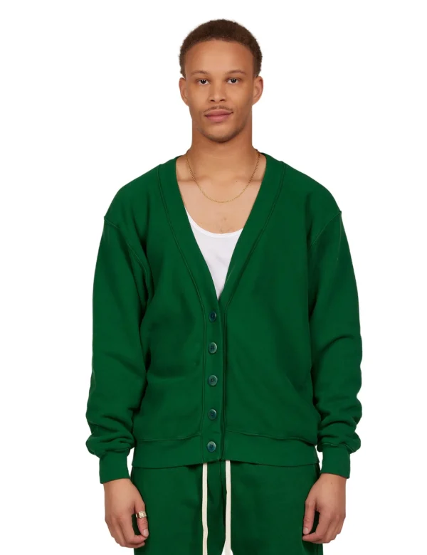 Best LES TIEN Heavyweight Cardigan Washed Verde