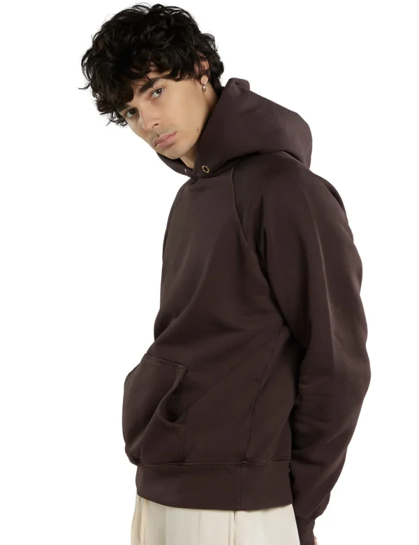 Fashion LES TIEN Heavyweight Classic Raglan Hoodie Washed Brown Fig