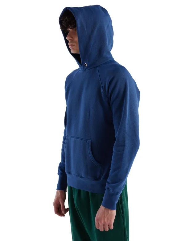 Clearance LES TIEN Heavyweight Classic Raglan Hoodie Washed Blue 42
