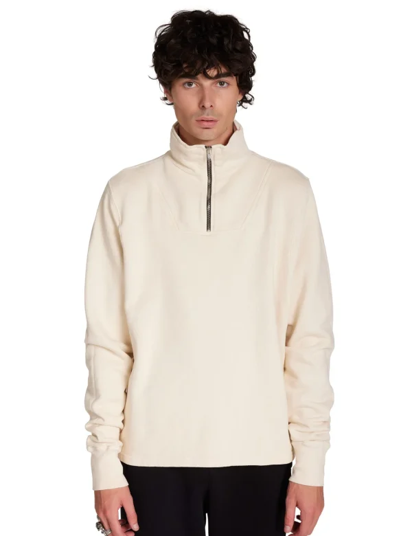 Clearance LES TIEN Heavyweight Half Zip Yacht Pullover Ivory