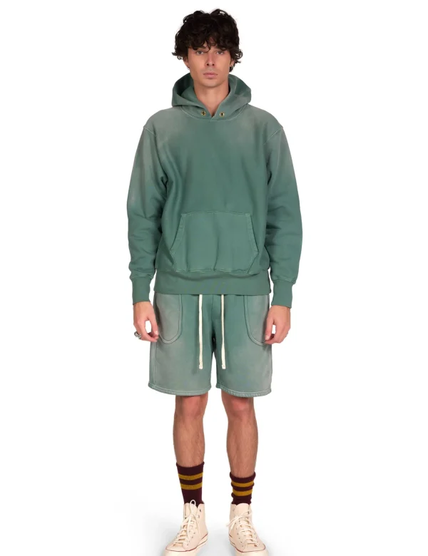 Online LES TIEN Heavyweight Hoodie Sunfaded Dark Moss