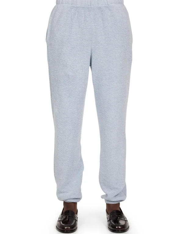 New LES TIEN Heavyweight Inside Out Classic Sweatpant Washed Dusty Blue