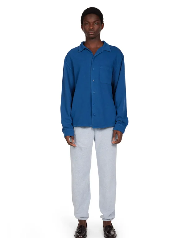 New LES TIEN Heavyweight Inside Out Classic Sweatpant Washed Dusty Blue