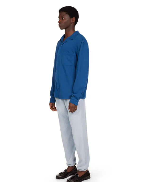 New LES TIEN Heavyweight Inside Out Classic Sweatpant Washed Dusty Blue