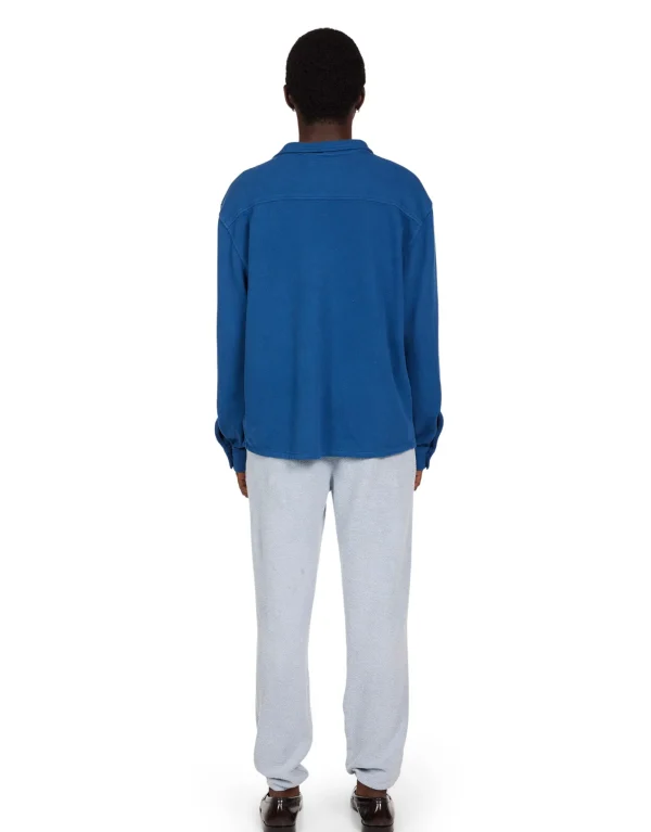 New LES TIEN Heavyweight Inside Out Classic Sweatpant Washed Dusty Blue