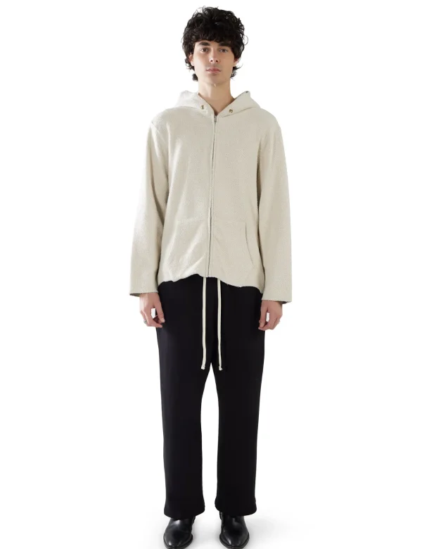 New LES TIEN Heavyweight Inside Out Raw Zip Hoodie Heather Grey