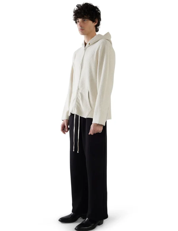 New LES TIEN Heavyweight Inside Out Raw Zip Hoodie Heather Grey
