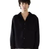 Discount LES TIEN Heavyweight L/S Cuban Shirt Jet Black