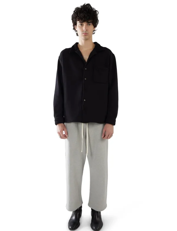 Discount LES TIEN Heavyweight L/S Cuban Shirt Jet Black