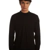 New LES TIEN Heavyweight Mock Neck Long Sleeve Jet Black