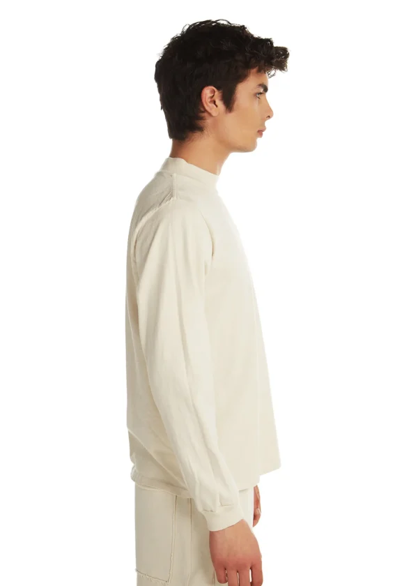 Fashion LES TIEN Heavyweight Mock Neck Long Sleeve Ivory