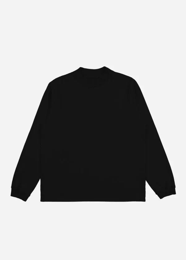 New LES TIEN Heavyweight Mock Neck Long Sleeve Jet Black
