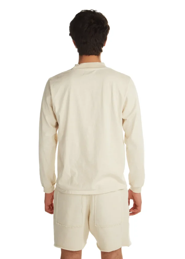 Fashion LES TIEN Heavyweight Mock Neck Long Sleeve Ivory