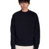 New LES TIEN Heavyweight Mock Neck Raglan Navy