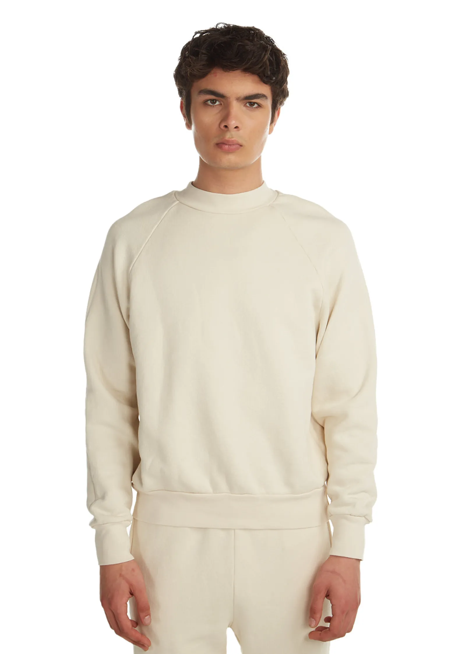 heavyweight_mock_neck_rag_0-3.webp Outlet LES TIEN Heavyweight Mock Neck Raglan Ivory