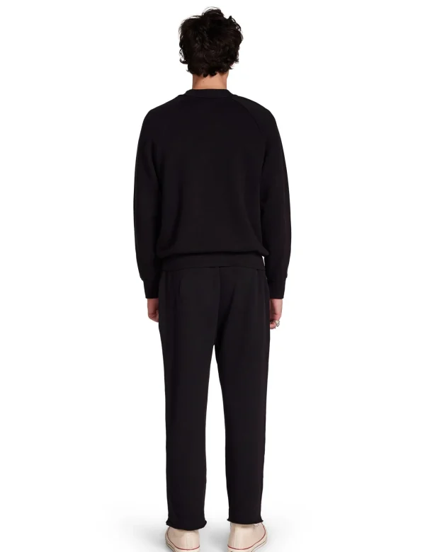 Hot LES TIEN Heavyweight Mock Neck Raglan Jet Black