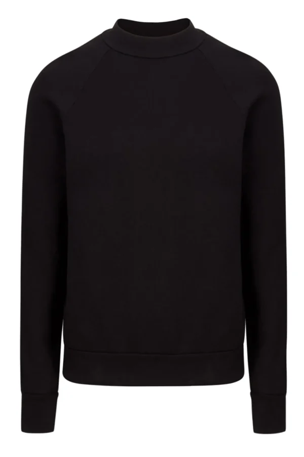Hot LES TIEN Heavyweight Mock Neck Raglan Jet Black