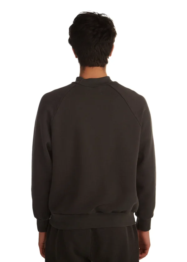 Sale LES TIEN Heavyweight Mock Neck Raglan Vintage Black