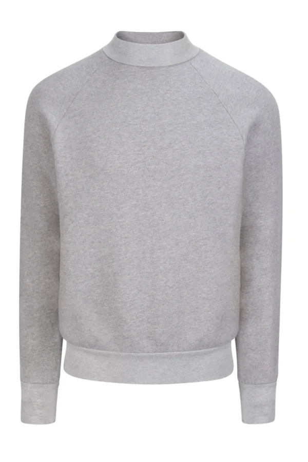 Online LES TIEN Heavyweight Mock Neck Raglan Heather Grey