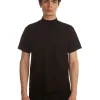 Online LES TIEN Heavyweight Mock Neck Tee Jet Black