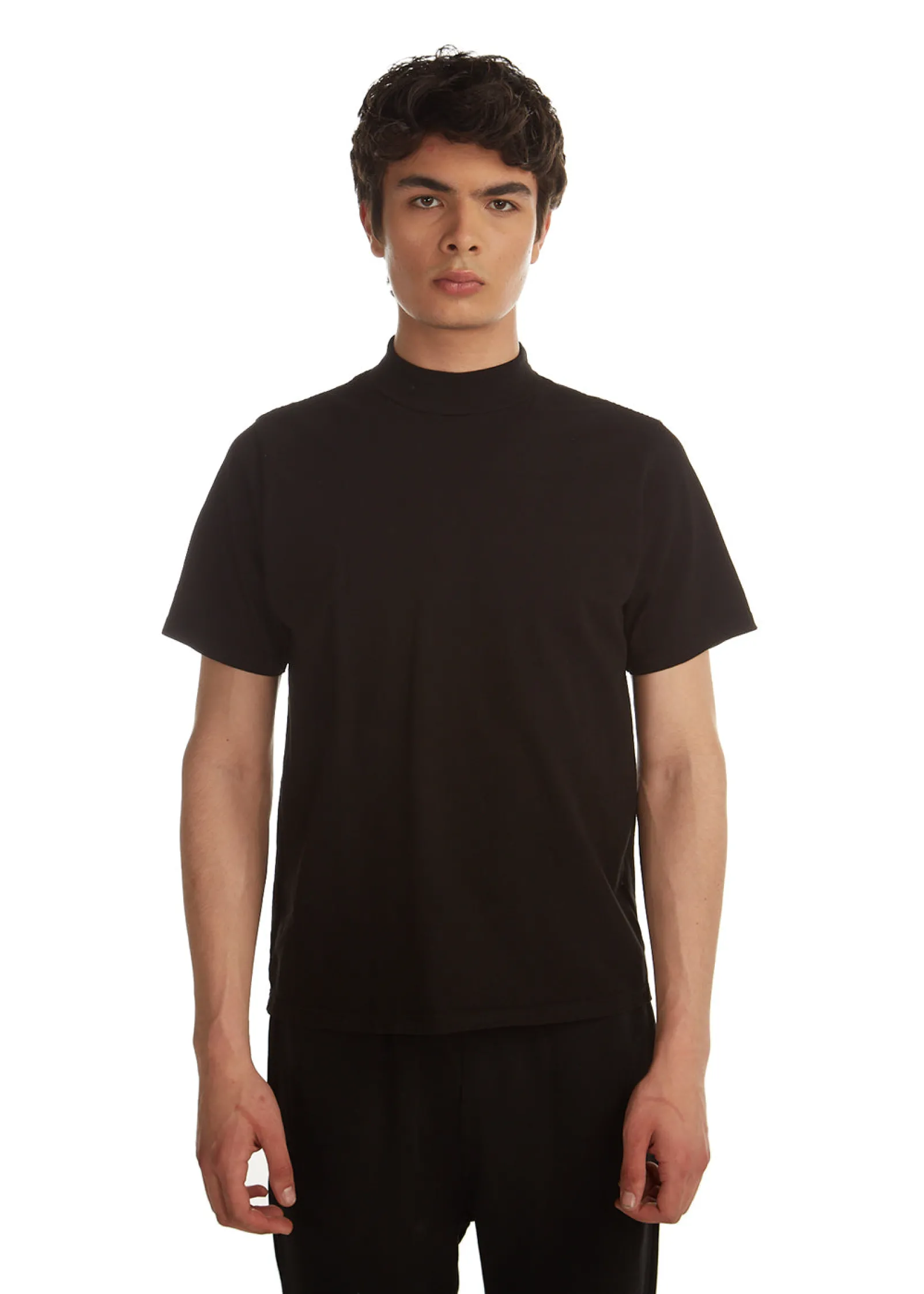 heavyweight_mock_neck_tee_0-1.webp Online LES TIEN Heavyweight Mock Neck Tee Jet Black