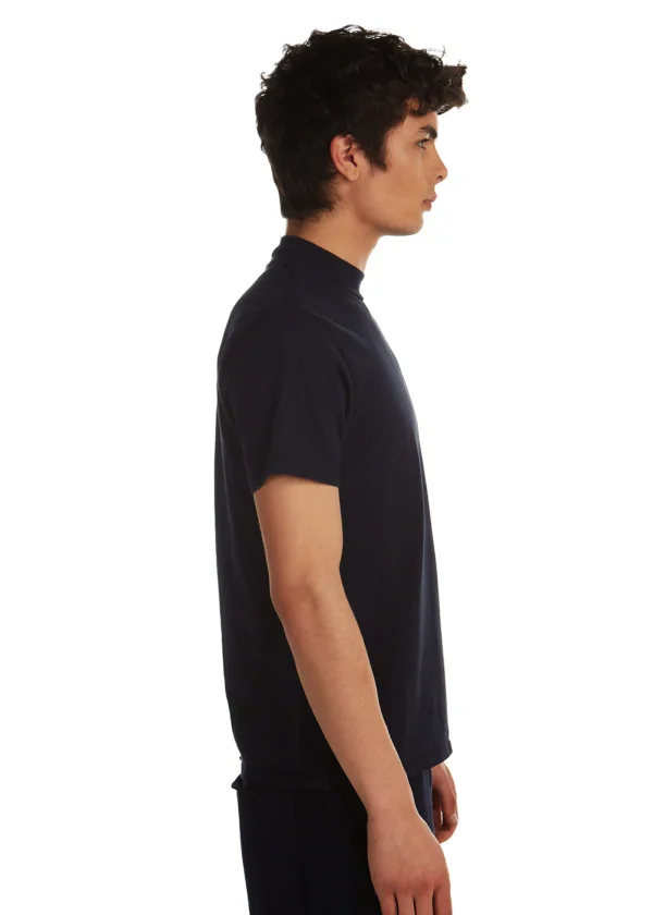 Hot LES TIEN Heavyweight Mock Neck Tee Navy