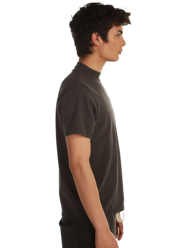 Hot LES TIEN Heavyweight Mock Neck Tee Vintage Black