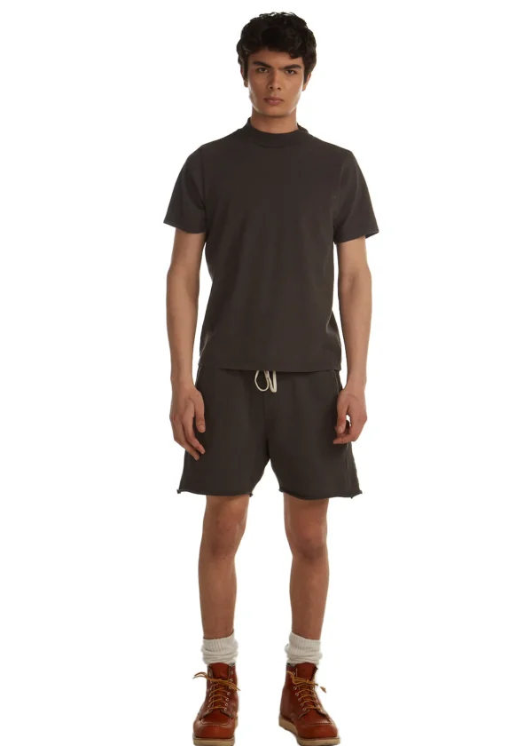 Hot LES TIEN Heavyweight Mock Neck Tee Vintage Black