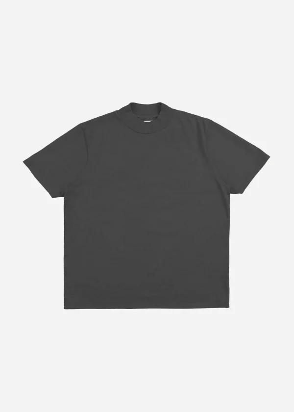 Hot LES TIEN Heavyweight Mock Neck Tee Vintage Black