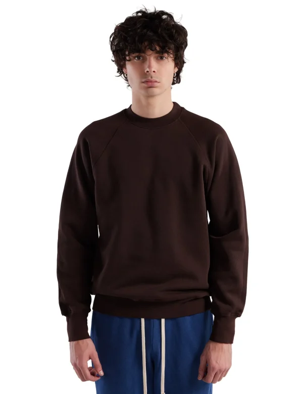 Best LES TIEN Heavyweight Raglan Crew Neck Washed Brown Fig