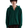Hot LES TIEN Heavyweight Raw Cropped Hoodie Washed Emerald