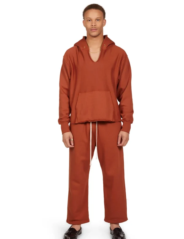 New LES TIEN Heavyweight Raw Cropped Hoodie Cedar