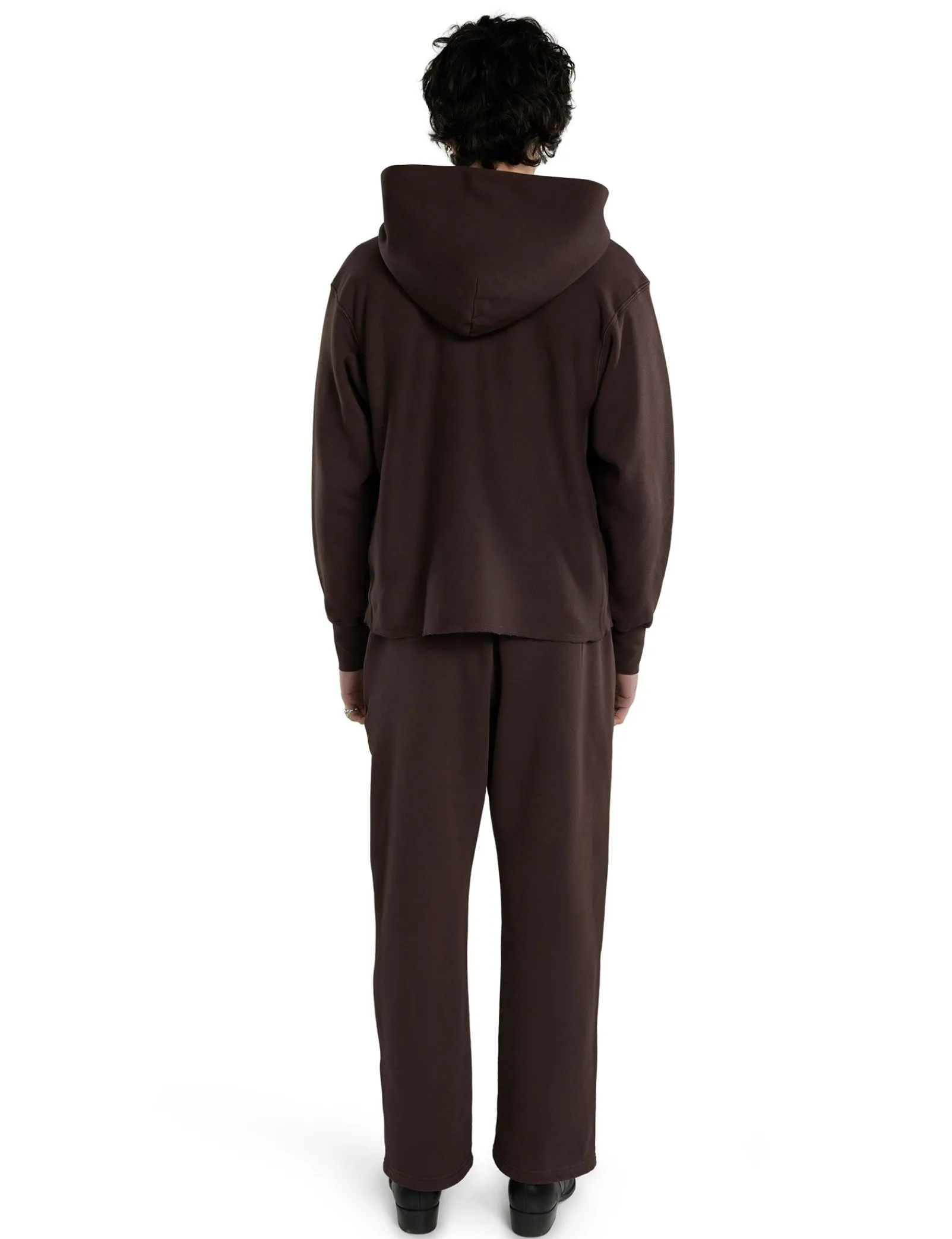 heavyweight_raw_cropped_h_4-1.webp Clearance LES TIEN Heavyweight Raw Cropped Hoodie Washed Brown Fig