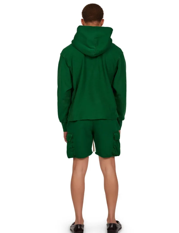 Online LES TIEN Heavyweight Raw Cropped Hoodie Washed Verde