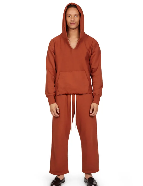 New LES TIEN Heavyweight Raw Cropped Hoodie Cedar