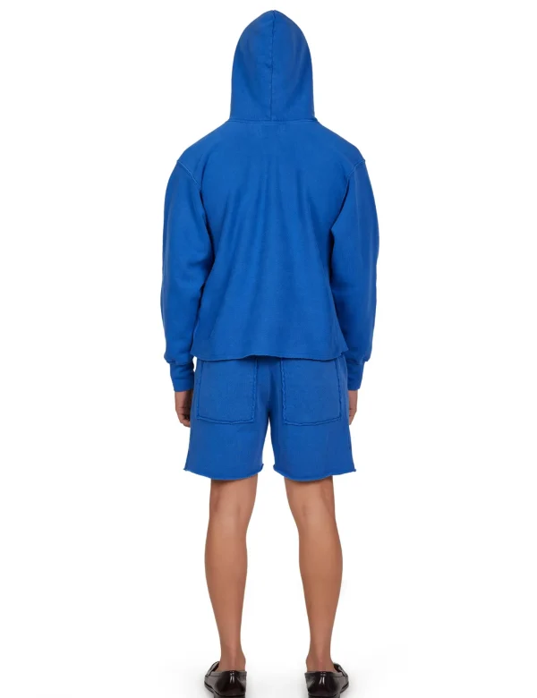 Clearance LES TIEN Heavyweight Raw Cropped Hoodie Washed Capri