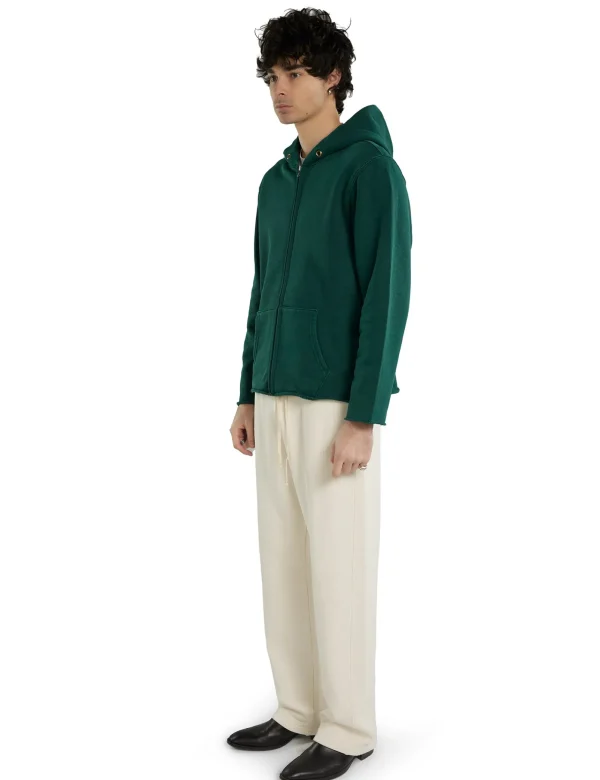 Online LES TIEN Heavyweight Raw Zip Hoodie Washed Emerald