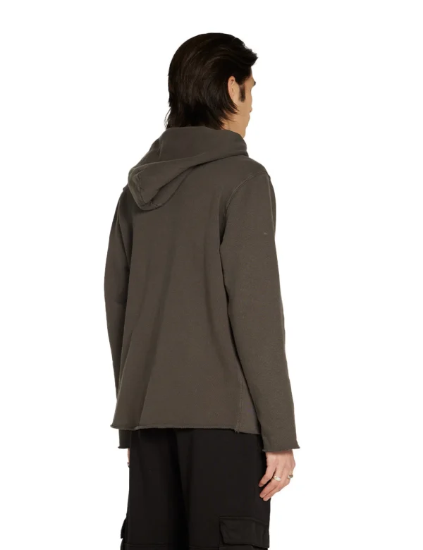 New LES TIEN Heavyweight Raw Zip Hoodie Vintage Black