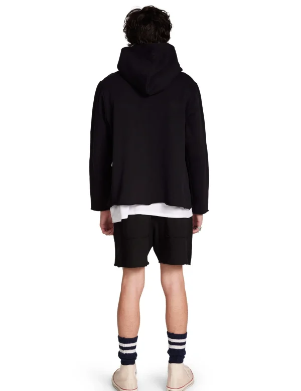 Online LES TIEN Heavyweight Raw Zip Hoodie Jet Black