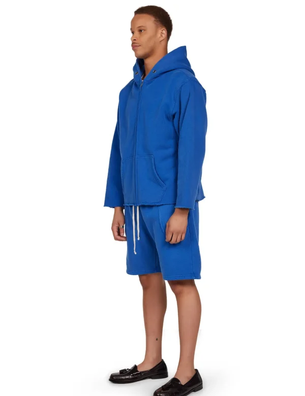 New LES TIEN Heavyweight Raw Zip Hoodie Washed Capri