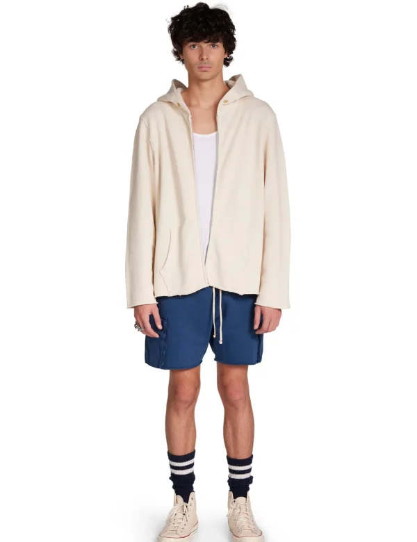 New LES TIEN Heavyweight Raw Zip Hoodie Ivory