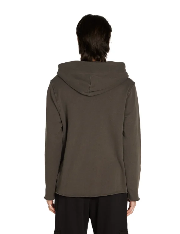 New LES TIEN Heavyweight Raw Zip Hoodie Vintage Black