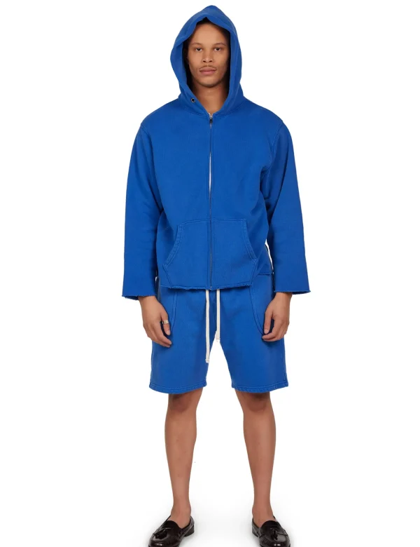 New LES TIEN Heavyweight Raw Zip Hoodie Washed Capri
