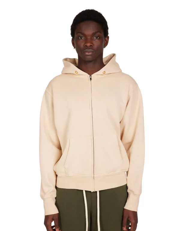 Best LES TIEN Heavyweight Zip Hoodie Cream
