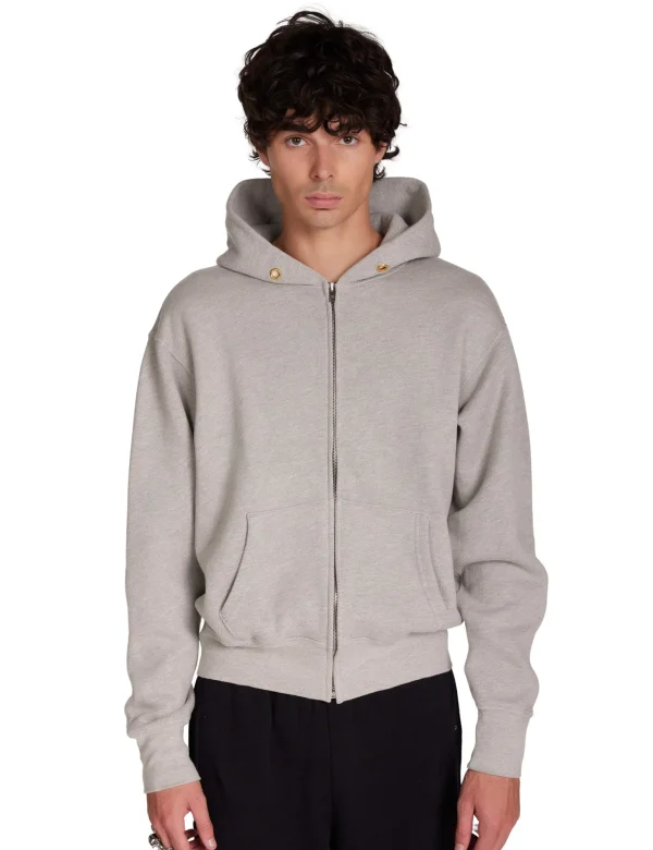 New LES TIEN Heavyweight Zip Hoodie Heather Grey