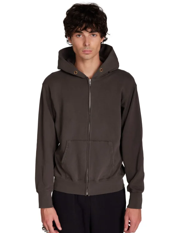 Discount LES TIEN Heavyweight Zip Hoodie Vintage Black