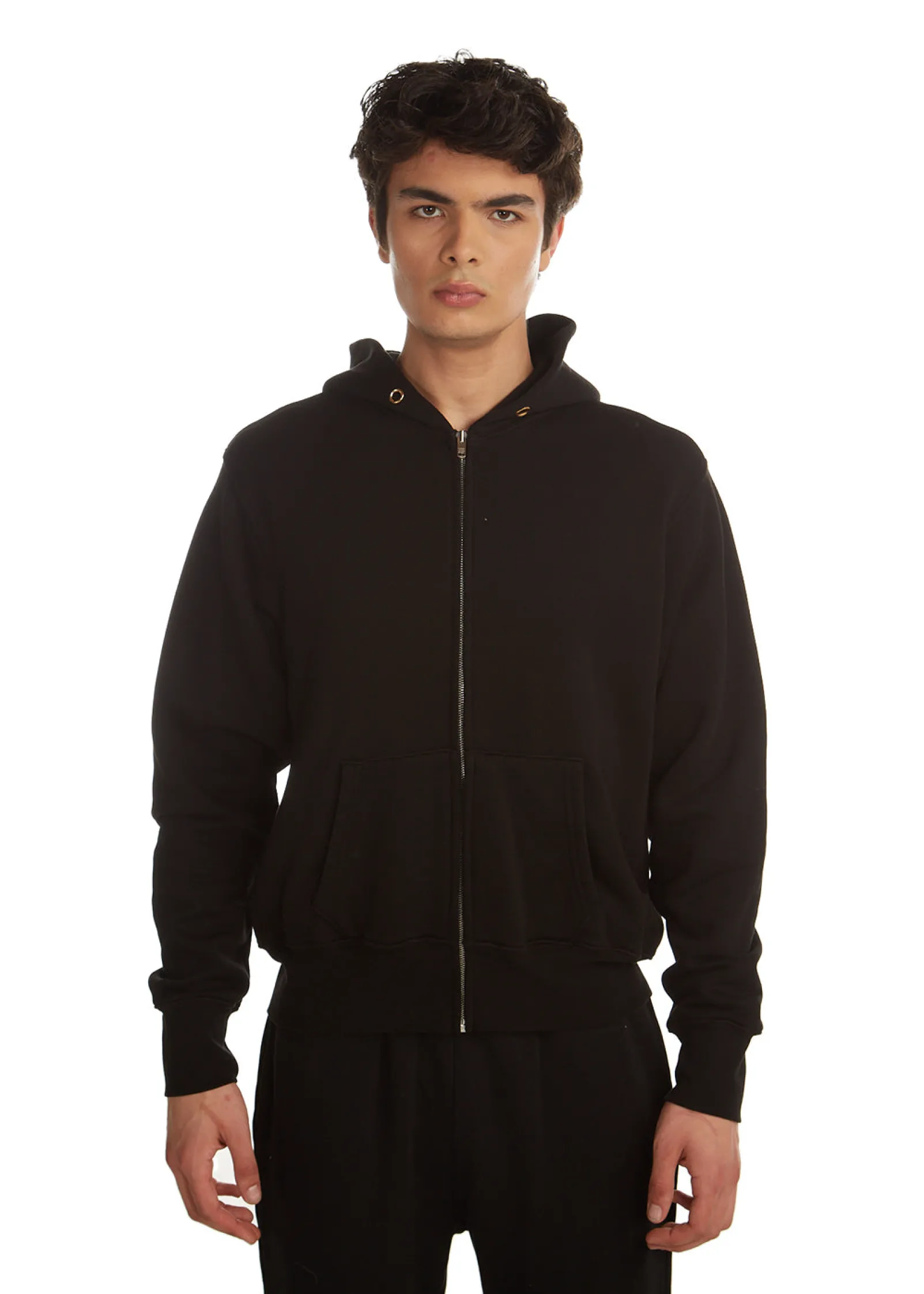 heavyweight_zip_hoodie_0-8.webp Online LES TIEN Heavyweight Zip Hoodie Jet Black