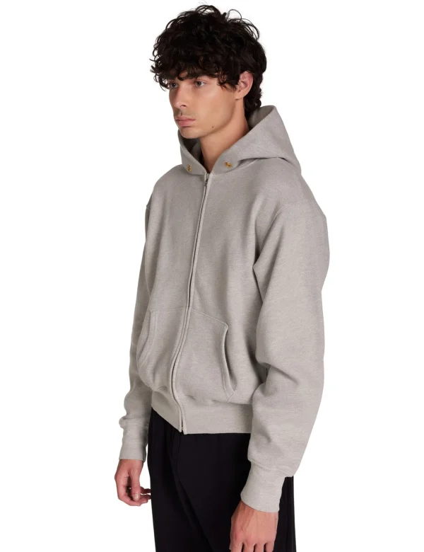 New LES TIEN Heavyweight Zip Hoodie Heather Grey